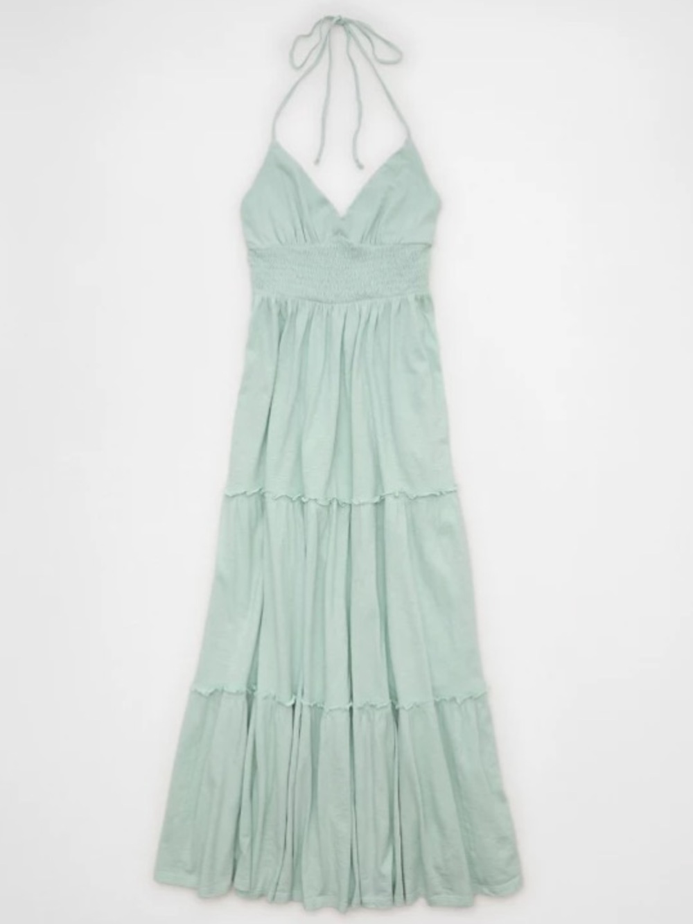 American Eagle Light Green Halter Maxi Dress